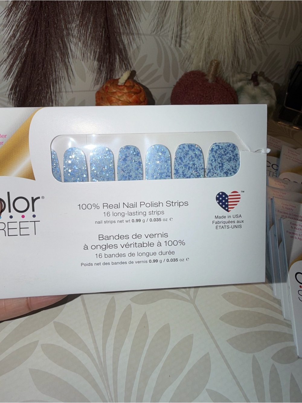 Color Street Light Blue Glitter Nail Strips - Sparkle Mix